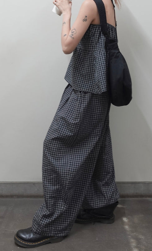 チェックボリュームラフパンツ